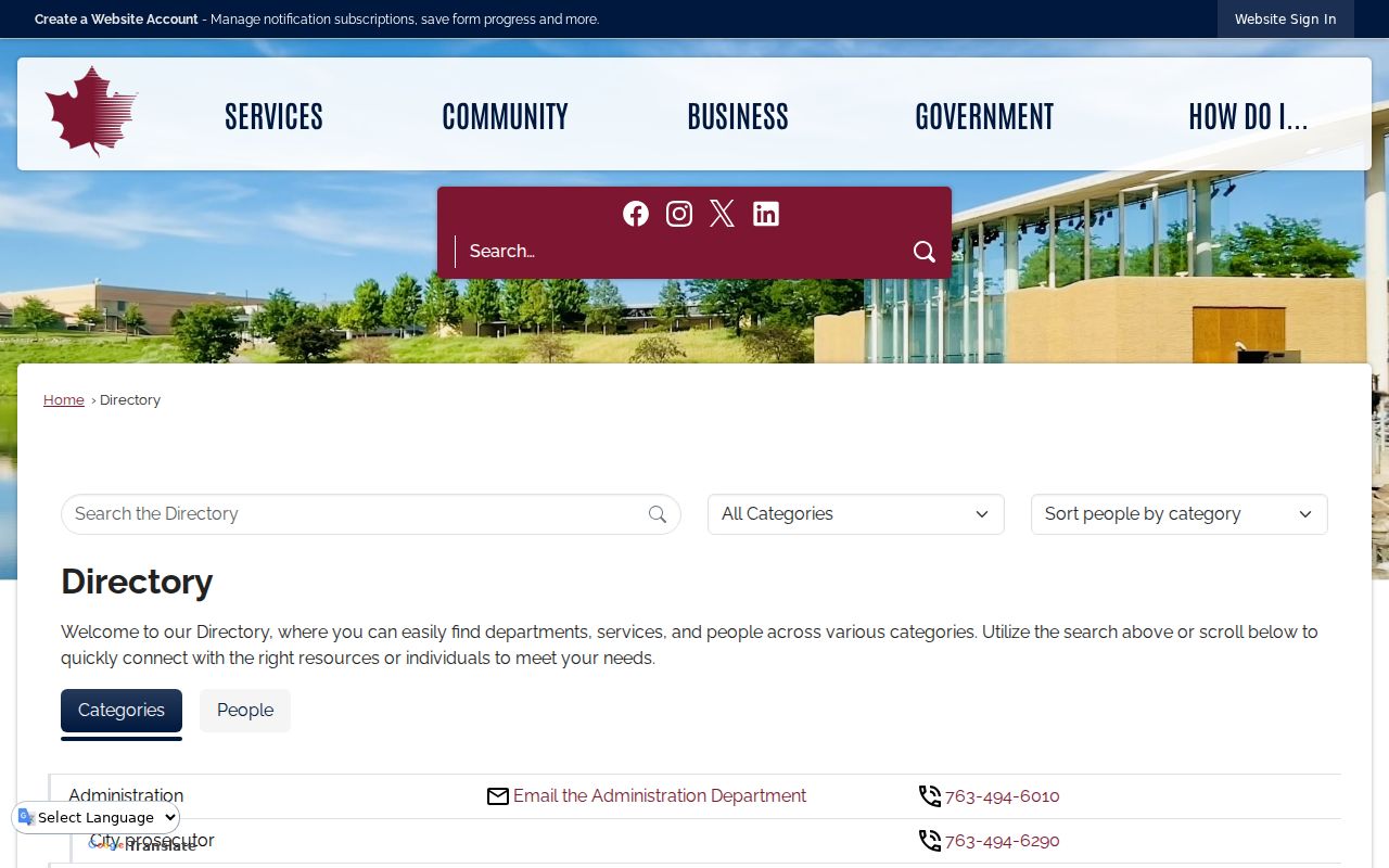 Maple Grove neighbors research through the Maple Grove staff directory