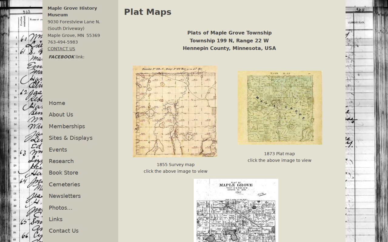 Maple Grove previous residents historic plats and address-history maps