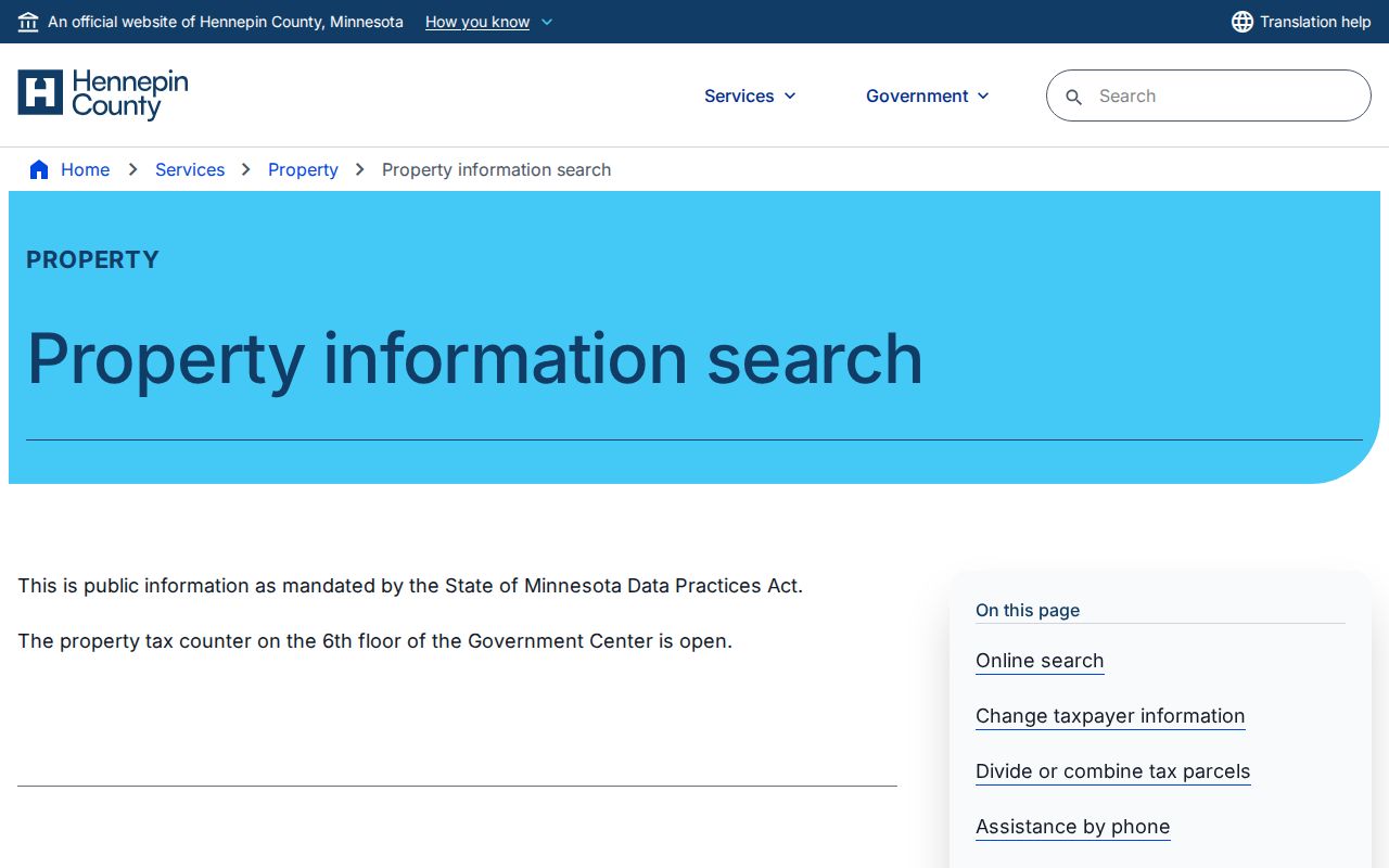 Maple Grove street directory Hennepin property information search overview